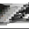 Mexen Kioto paroi de douche Walk-in 140 x 70 x 40 cm, motif noir, nickel brossé - 800-140-070-221-97-70-040