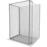 Mexen Kioto paroi de douche Walk-in 90 x 80 x 40 cm, motif noir, nickel brossé - 800-090-080-221-97-70-040