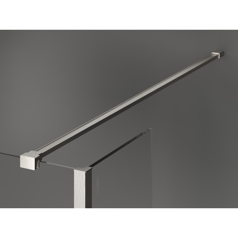 Mexen Kioto paroi de douche Walk-in 100 x 75 x 40 cm, transparent, nickel brossé - 800-100-075-221-97-00-040