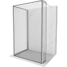 Mexen Kioto paroi de douche Walk-in 140 x 120 x 40 cm, motif noir, nickel brossé - 800-140-120-221-97-70-040