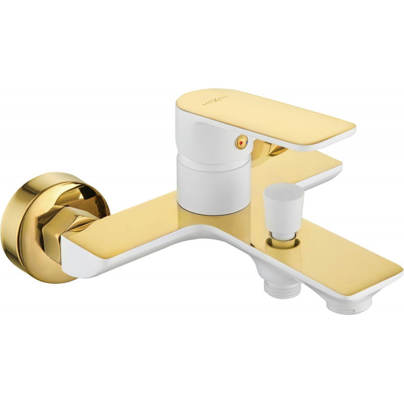 Mexen Alfa robinet de bain, Blanc/Or - 745730-25