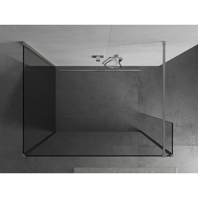 Mexen Kioto paroi de douche Walk-in 100 x 100 x 40 cm, transparent, nickel brossé - 800-100-100-221-97-00-040