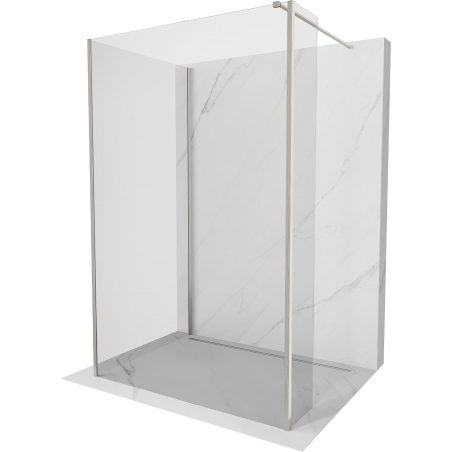 Mexen Kioto paroi de douche Walk-in 130 x 100 x 40 cm, transparent, nickel brossé - 800-130-100-221-97-00-040