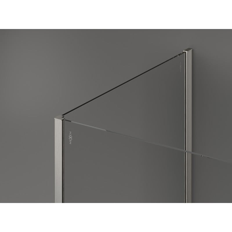 Mexen Kioto paroi de douche Walk-in 120 x 115 x 40 cm, transparent, nickel brossé - 800-120-115-221-97-00-040