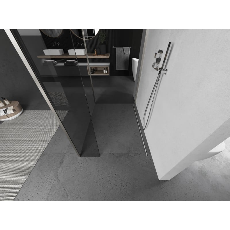 Mexen Kioto paroi de douche Walk-in 120 x 120 x 40 cm, transparent, nickel brossé - 800-120-120-221-97-00-040