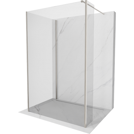 Mexen Kioto paroi de douche Walk-in 140 x 120 x 40 cm, transparent, nickel brossé - 800-140-120-221-97-00-040