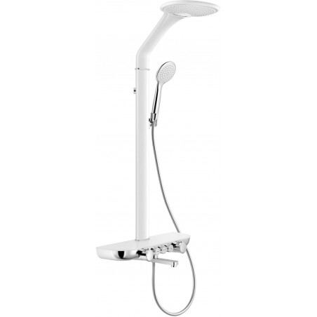 Ensemble de douche apparente Mexen Blaze avec pomme de douche et mitigeur, blanc/chrome - 78109-20