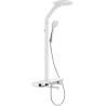 Ensemble de douche apparente Mexen Blaze avec pomme de douche et mitigeur, blanc/chrome - 78109-20