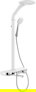 Ensemble de douche apparente Mexen Blaze avec pomme de douche et mitigeur, blanc/chrome - 78109-20