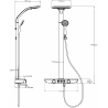 Ensemble de douche apparente Mexen Blaze avec pomme de douche et mitigeur, blanc/chrome - 78109-20