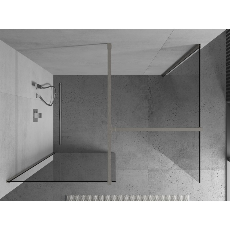Mexen Kioto paroi de douche Walk-in 80 x 75 cm, transparent, nickel brossé - 800-080-202-97-00-075