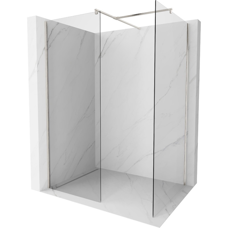 Mexen Kioto paroi de douche Walk-in 110 x 95 cm, transparent, nickel brossé - 800-110-202-97-00-095