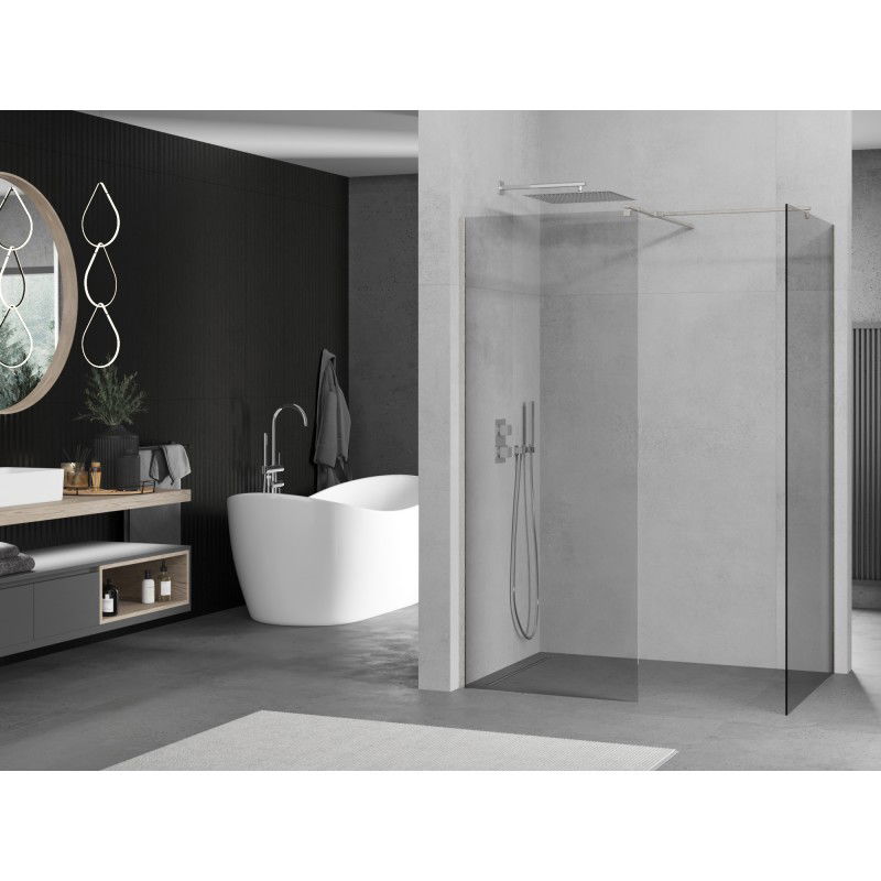 Mexen Kioto Paroi de douche Walk-in 110 x 110 cm, transparent, nickel brossé - 800-110-202-97-00-110