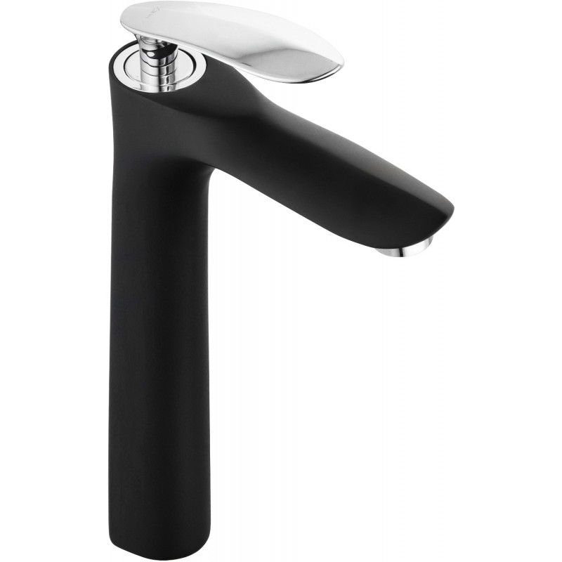 Mexen Lily robinet de lavabo haut, Noir/Chrome - 73610-17