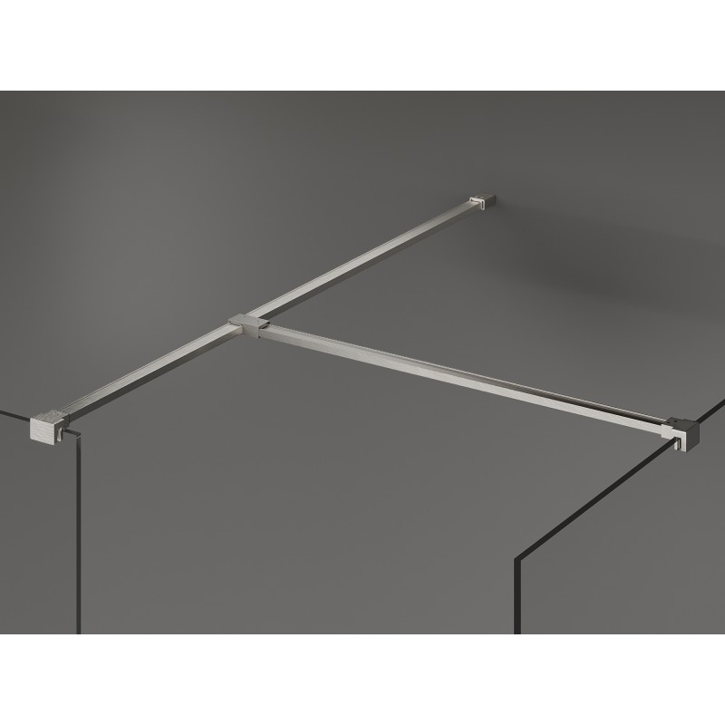 Mexen Kioto paroi de douche Walk-in 125 x 100 cm, transparent, nickel brossé - 800-125-202-97-00-100