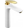 Mexen Lily robinet de lavabo haut, Blanc/Or - 73610-25