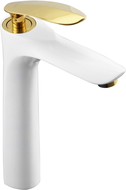 Mexen Lily robinet de lavabo haut, Blanc/Or - 73610-25