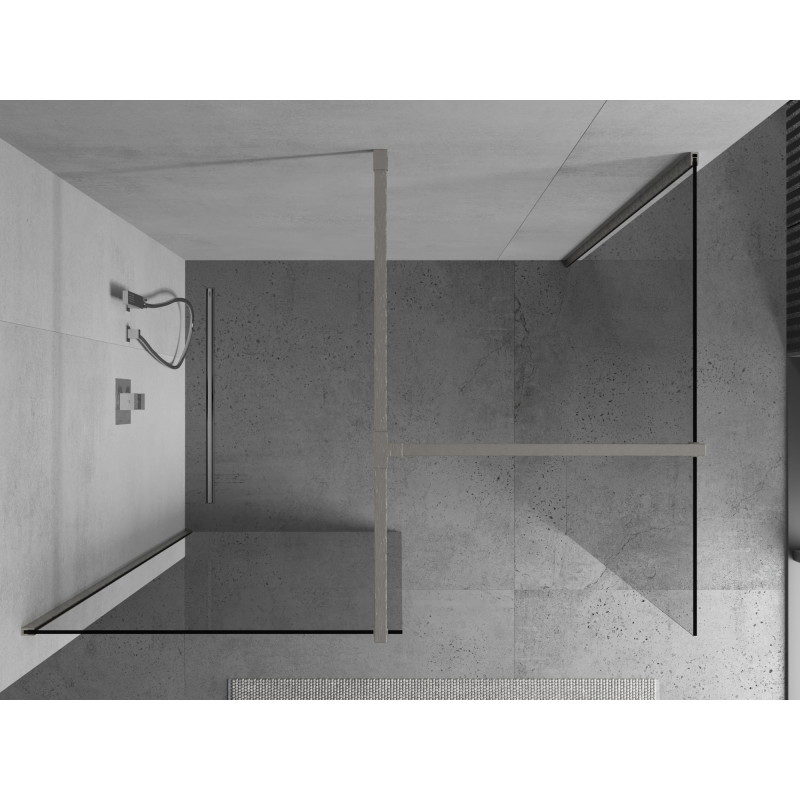 Mexen Kioto paroi de douche Walk-in 135 x 90 cm, transparent, nickel brossé - 800-135-202-97-00-090