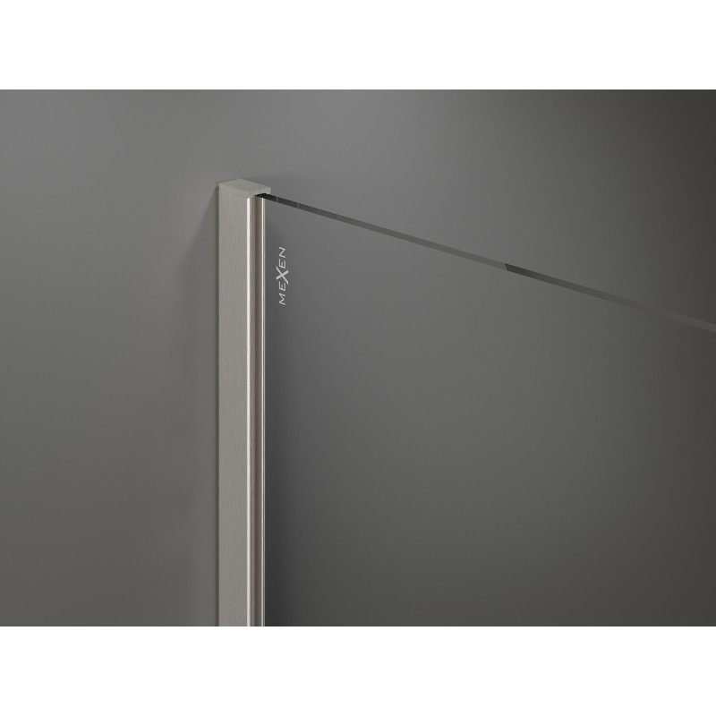 Mexen Kioto paroi de douche Walk-in 135 x 90 cm, transparent, nickel brossé - 800-135-202-97-00-090
