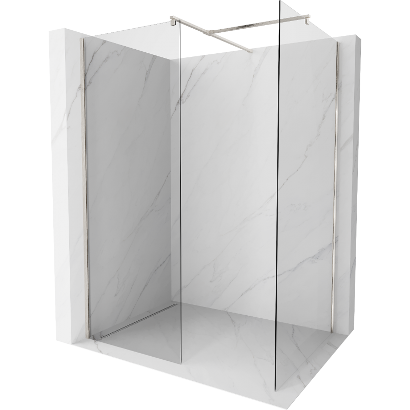 Mexen Kioto panneau de douche Walk-in 155 x 110 cm, transparent, nickel brossé - 800-155-202-97-00-110