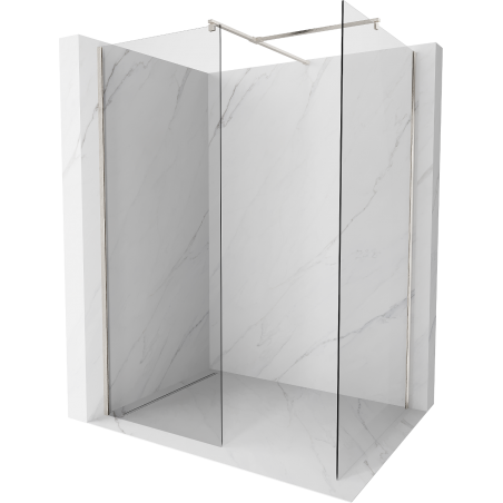 Mexen Kioto panneau de douche Walk-in 155 x 110 cm, transparent, nickel brossé - 800-155-202-97-00-110