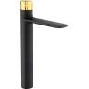 Mexen Zéro+ batterie de lavabo haute, noire/dorée - 71610-75