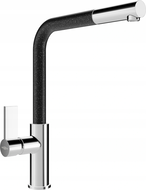 Mexen Flora robinet de cuisine, Chrome/Noir moucheté - 670401-08