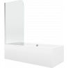 Mexen Cube baignoire rectangulaire 170 x 80 cm avec paroi 1 volet 70 cm, transparent, chromé - 550517080X9007010100