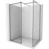 Mexen Kioto cloison de douche Walk-in 130 x 80 cm, cadre noir, métal gun - 800-130-202-95-70-080