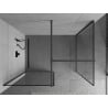 Mexen Kioto cloison de douche Walk-in 130 x 80 cm, cadre noir, métal gun - 800-130-202-95-70-080