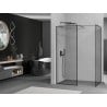 Mexen Kioto cloison de douche Walk-in 130 x 80 cm, cadre noir, métal gun - 800-130-202-95-70-080
