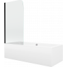 Mexen Cube baignoire rectangulaire 170 x 80 cm avec revêtement et pare-baignoire 1 volet 70 cm, transparent, noir - 550517080X9?