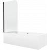 Mexen Cube baignoire rectangulaire 170 x 80 cm avec revêtement et paroi 1-volet 70 cm, transparent, noir - 550517080X9007017000