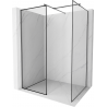 Mexen Kioto paroi de douche Walk-in 140 x 110 cm, cadre noir, métal gris - 800-140-202-95-70-110