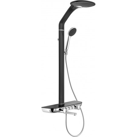 Mexen Blaze ensemble de douche à poser avec pomme de douche et robinet, noir/chrome - 78109-71