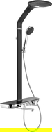 Mexen Blaze ensemble de douche apparent avec douche de tête et robinet, noir/chrome - 78109-71
