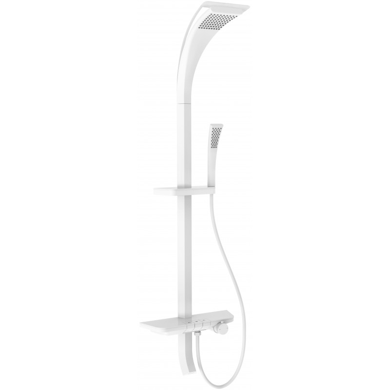 Ensemble de douche encastré Mexen Sonic avec pomme de douche et mitigeur, blanc - 78110-20