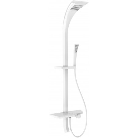 Ensemble de douche encastré Mexen Sonic avec pomme de douche et mitigeur, blanc - 78110-20