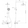 Mexen Frost ensemble de douche extérieur avec pommeau de douche et mitigeur, noir - 78111-70