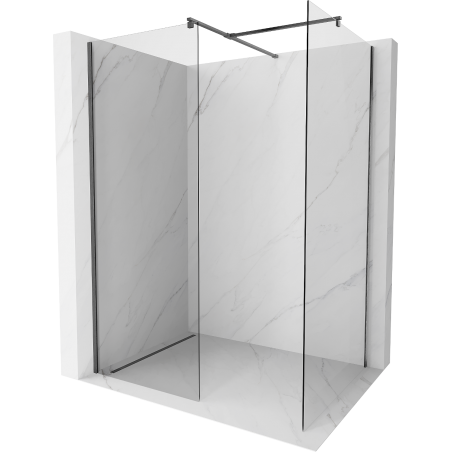 Mexen Kioto paroi de douche Walk-in 90 x 90 cm, transparent, gris canon brossé - 800-090-202-66-00-090