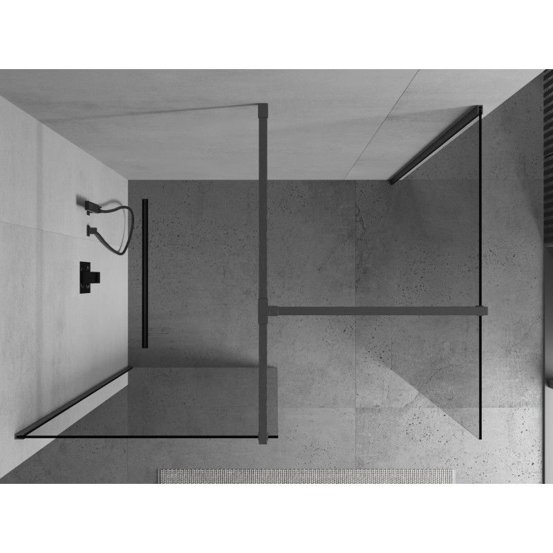 Mexen Kioto cloison de douche Walk-in 120 x 95 cm, transparent, gris canon brossé - 800-120-202-66-00-095