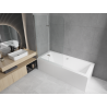 Mexen Cube baignoire rectangulaire 170 x 80 cm avec tablier et paravent à 2 volets 100 cm, transparent, chrome