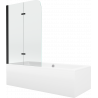 Mexen Cube baignoire rectangulaire 170 x 80 cm avec tablier et écran 2 volets 100 cm, transparent, noir - 550517080X9010027000