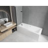 Mexen Cube baignoire rectangulaire 170 x 80 cm avec habillage et paravent à 2 panneaux 100 cm, transparent, noir - 550517080X90?