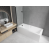 Mexen Cube baignoire rectangulaire 170 x 80 cm avec tablier et écran 2 volets 100 cm, transparent, noir - 550517080X9010027000