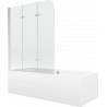 Mexen Cube baignoire rectangulaire 170 x 80 cm avec habillage et paroi 3 volets 120 cm, transparent, chrome - 550517080X9012030?