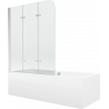 Mexen Cube baignoire rectangulaire 170 x 80 cm avec tablier et paroi 3 volets 120 cm, transparent, chrom - 550517080X9012030100