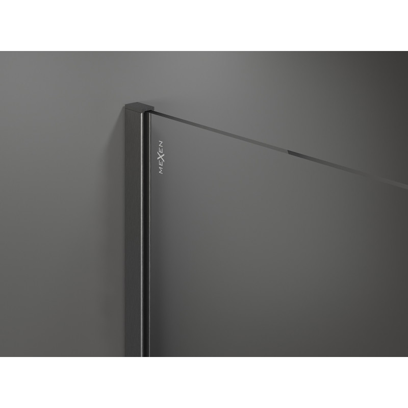 Mexen Kioto paroi de douche Walk-in 140 x 120 cm, transparent, gris fusil brossé - 800-140-202-66-00-120