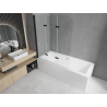 Mexen Cube baignoire rectangulaire 170 x 80 cm avec habillage et paravent 3 volets 120 cm, transparent, noir