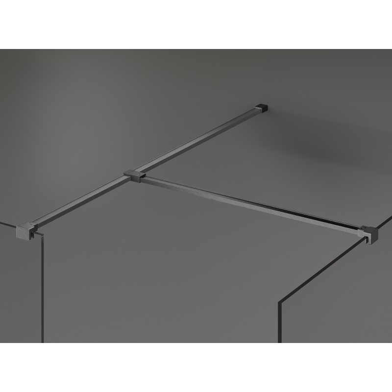 Mexen Kioto paroi de douche Walk-in 150 x 115 cm, transparent, gris canon brossé - 800-150-202-66-00-115